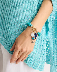 Turquoise Turquoise Stone Toggle Charm Bracelet