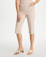 Smokey Taupe Brigitte™ Slim Rivet Pull-On Capri Pant