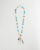 Blue Multi Convertible Turquoise Fish Charm Necklace