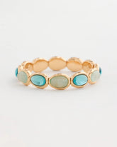 Light Blue Quartz Stone Large Stretch Bracelet