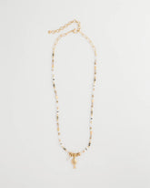 Neutral Coral Jade Stone Charm Necklace