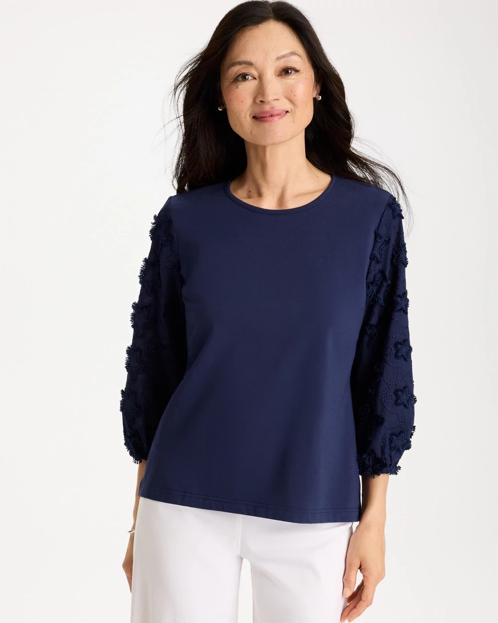 Passport Blue Star Cutout 3/4 Sleeved Tee