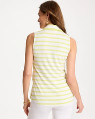 Soft Lime Striped Lime Collared Tunic Tank