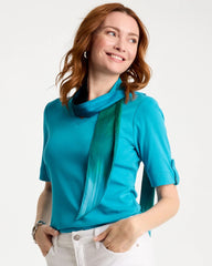 Topanga Green Printed Tie-Dye Skinny Scarf
