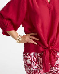 Cherry Lush Tie-Front Top