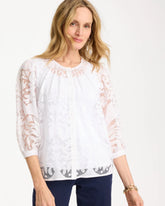 Alabaster Lace Burnout Blouse