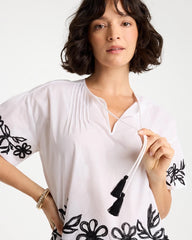 Alabaster Cotton Voile Applique Blouse
