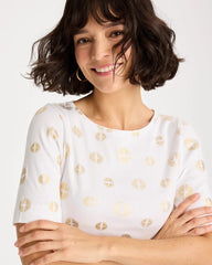 Alabaster Stamped Pima Elbow Sleeve Tee