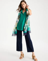 Topanga Green Collared Tunic Tank