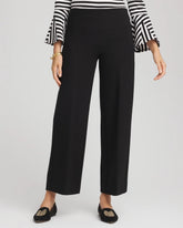 Black Juliet Slim Wide-Leg Cropped Pants