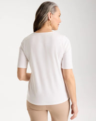 Alabaster Sequin Embroidered Floral Tee
