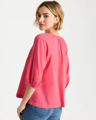 Calypso Coral Cotton Voile Blouse