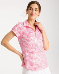 Calypso Coral Zenergy® UPF Geo Half Zip Polo