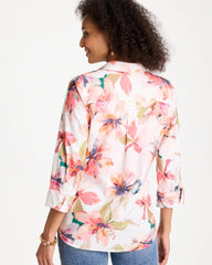 Calypso Coral No Iron™ Stretch Croix Collage Shirt