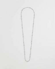 Silver Silvertone Long Beaded Necklace