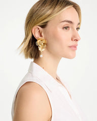 Gold Filigree Flower Earrings