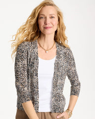 Cattail Brown Summer Romance Printed Cardigan