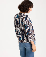 Deep Brown Printed Summer Romance Cardigan