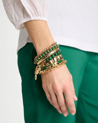 Green Green Enamel Hinge Bangle