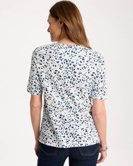 Bondi Blue Cotton Slub Printed Tee