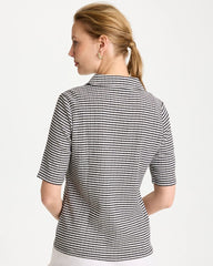 Black Gingham Textured Camp Tee