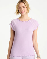Orchid Mist Textured Knit Lettuce Raglan Tee