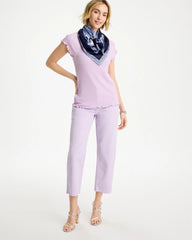 Orchid Mist Textured Knit Lettuce Raglan Tee