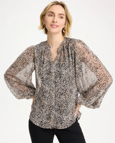 Black Georgette Printed Squares Blouse
