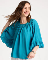 Lagoon Blue Georgette Swing Blouse
