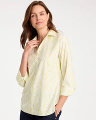 Soft Lime Chevron No Iron Stretch Shirt