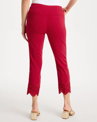 Cherry Lush Petite Brigitte™ Slim Scalloped Ankle Pants