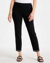 Black Contrast Scallop Brigitte™ Slim Crop Pant