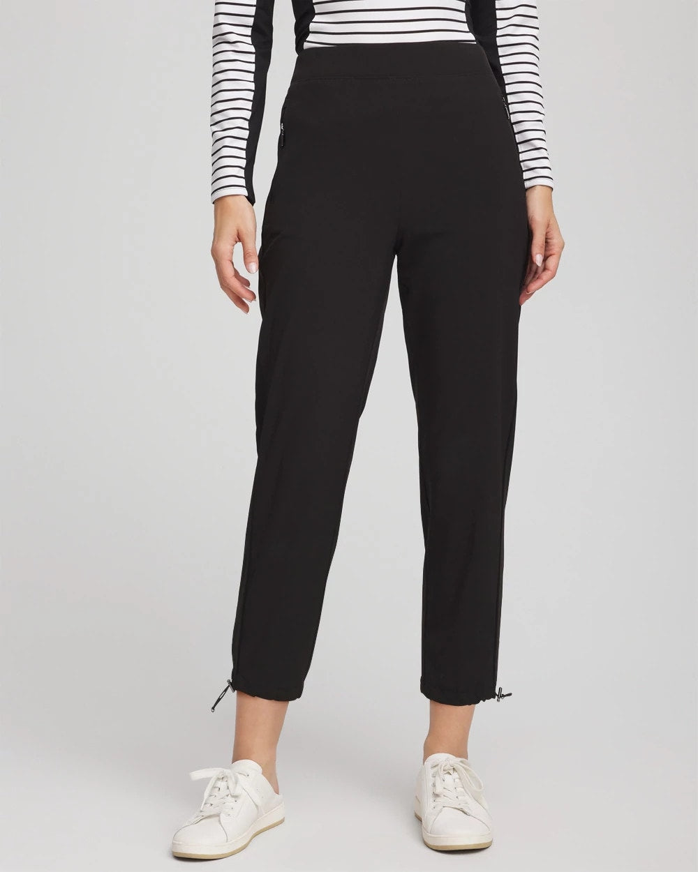 Black Zenergy® UPF Rib Mix Cropped Pants