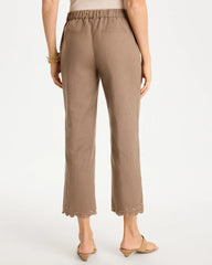 Topaz Smoke Linen Fly Front Pants