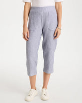 Blue Zenergy® Striped Gauze Cropped Pants