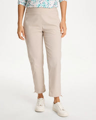 Smokey Taupe Zenergy® Striped UPF Bungee Crop Pants
