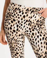 Black Animal Print Brigitte™ Slim Pull-On Crop Pant