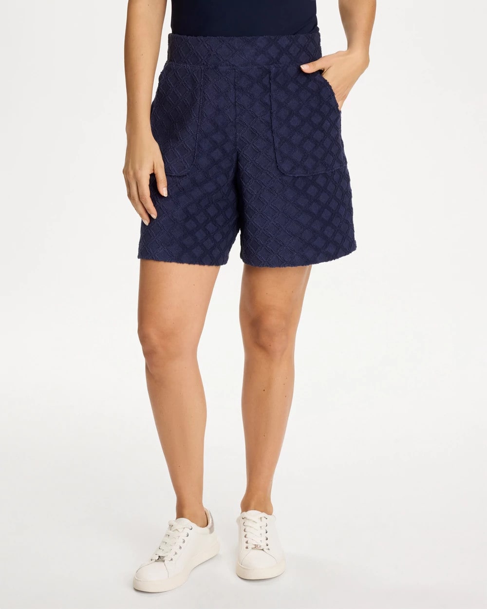 Passport Blue Zenergy® Terry Cloth Jacquard Shorts