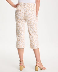 Mocha Mousse Animal Print Emme Sateen Straight Capri Pants