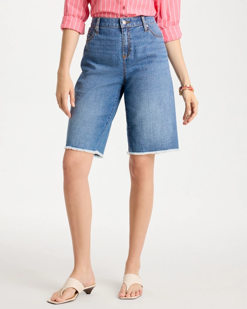Aquaria Indigo Boyfriend Frayed Jean Shorts