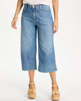 Burano Indigo Lightweight Wide-Leg Capri Jeans