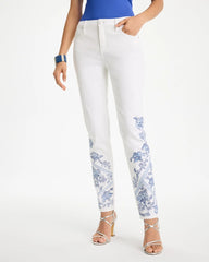 Alabaster Embroidered Girlfriend Slim Ankle Jeans