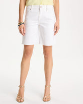 Alabaster Girlfriend Slim White Jean Shorts