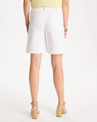 Alabaster Girlfriend Slim White Jean Shorts