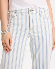 Bungalow Indigo Stripe Striped Relaxed Boyfriend Jean
