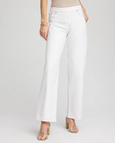 Natural Seeded Seeded Pull-On Wide-Leg Jeans