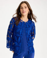 Rich Cobalt Travelers™ Collection Macramé Lace Jacket