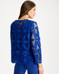 Rich Cobalt Travelers™ Collection Macramé Lace Jacket