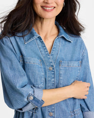 Burano Indigo Denim Cinch Waist Jacket