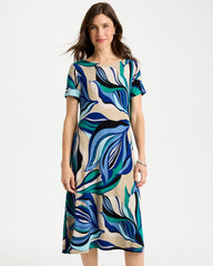 Rich Cobalt Travelers™ Marble Flora Swing Dress